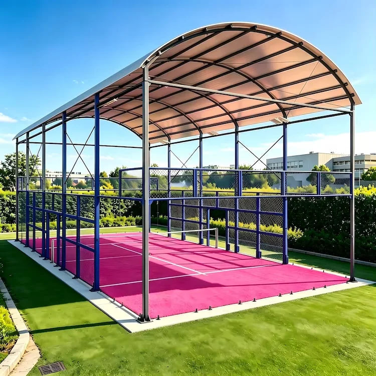 XTZPADEL Custom Outdoor Padel Court with Arched Roof Hot-Dip Galvanized Steel Frame Anti-Rust Mesh Enclosure