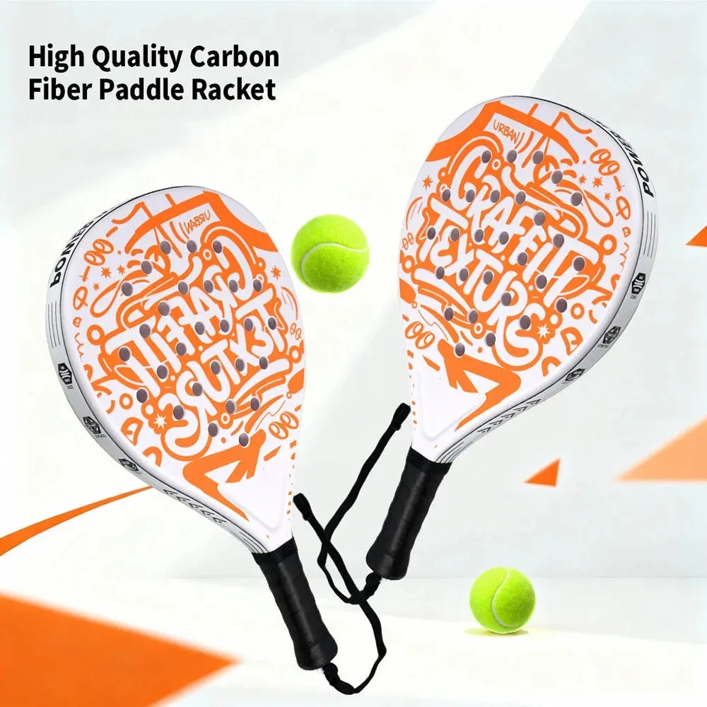 Padel Racket with Carbon Fiber Surface & EVA Memory Foam Core