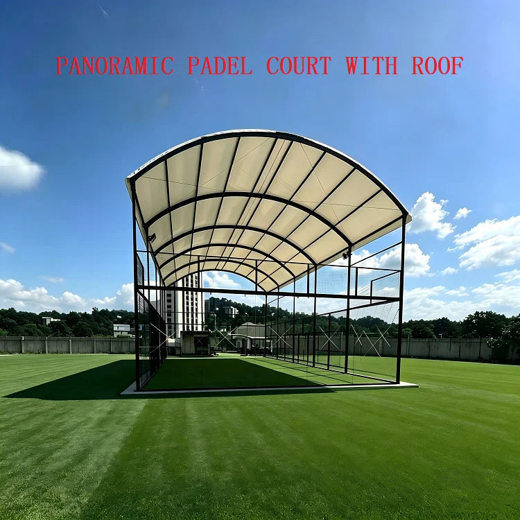 XTZPADEL Custom Outdoor Padel Court with Arched Roof Hot-Dip Galvanized Steel Frame Anti-Rust Mesh Enclosure