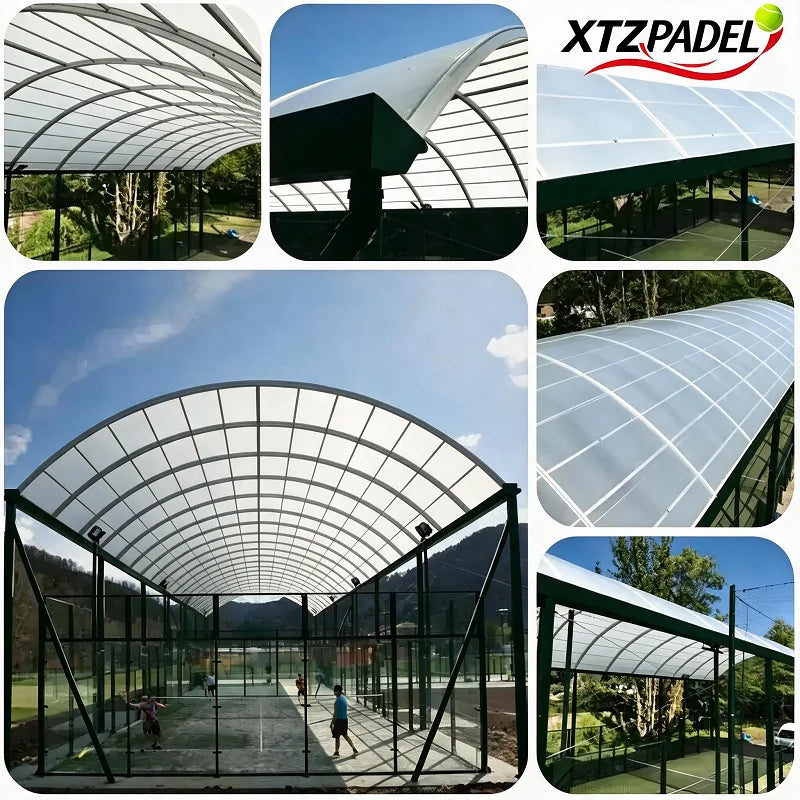XTZPADEL Custom Outdoor Padel Court with Arched Roof Hot-Dip Galvanized Steel Frame Anti-Rust Mesh Enclosure